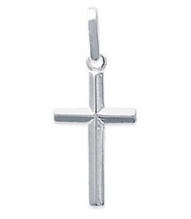 Pendentif croix chrétienne catholique en argent massif