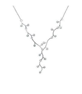 Collier argent massif pendant de zirconium ronds