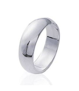 Bague anneau alliance simple bombée argent massif