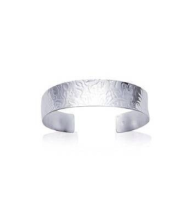 Bracelet ouvert plat rigide argent massif