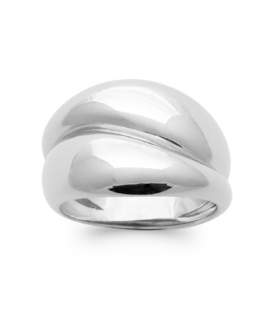 Grosse bague argent double anneaux face a face