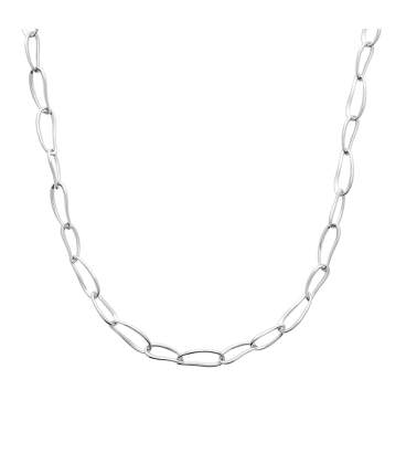 Collier argent massif jeu anneaux ovales 