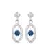 Boucles d'oreilles argent massif zirconium blanc autour d'un petit zir bleu 