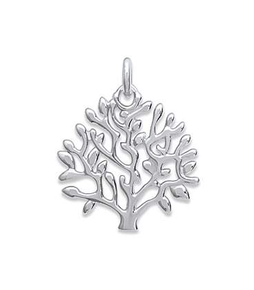 Pendentif arbre en dentelle argent massif 