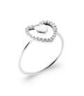 Bague argent massif coeur zirconium petit coeur