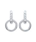 Boucles d'oreilles argent oxydes de zirconium blanc pendante