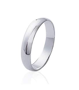 Bague alliance argent massif femme homme simple bombée 