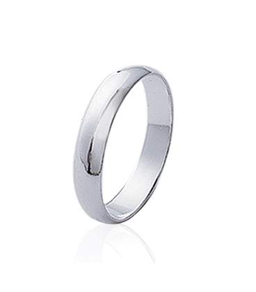 Bague alliance argent massif femme homme simple bombée 