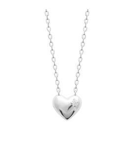 Collier chaîne argent massif coeur petit zirconium